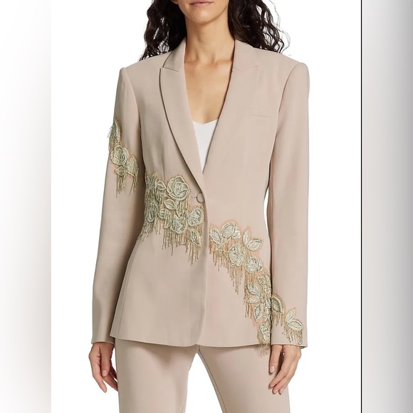 NWT $795 CINQ A SEPT Candace Crepe Floral Embroidered Jacket Blazer - Picture 1 of 8